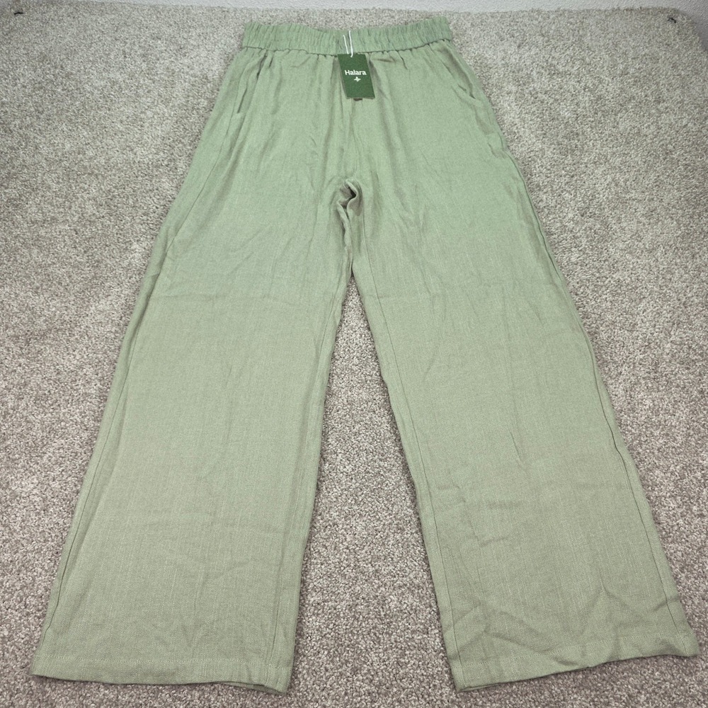 Halara Sage Green High Waisted Wide Leg Elastic Waist Pants Medium NWT
